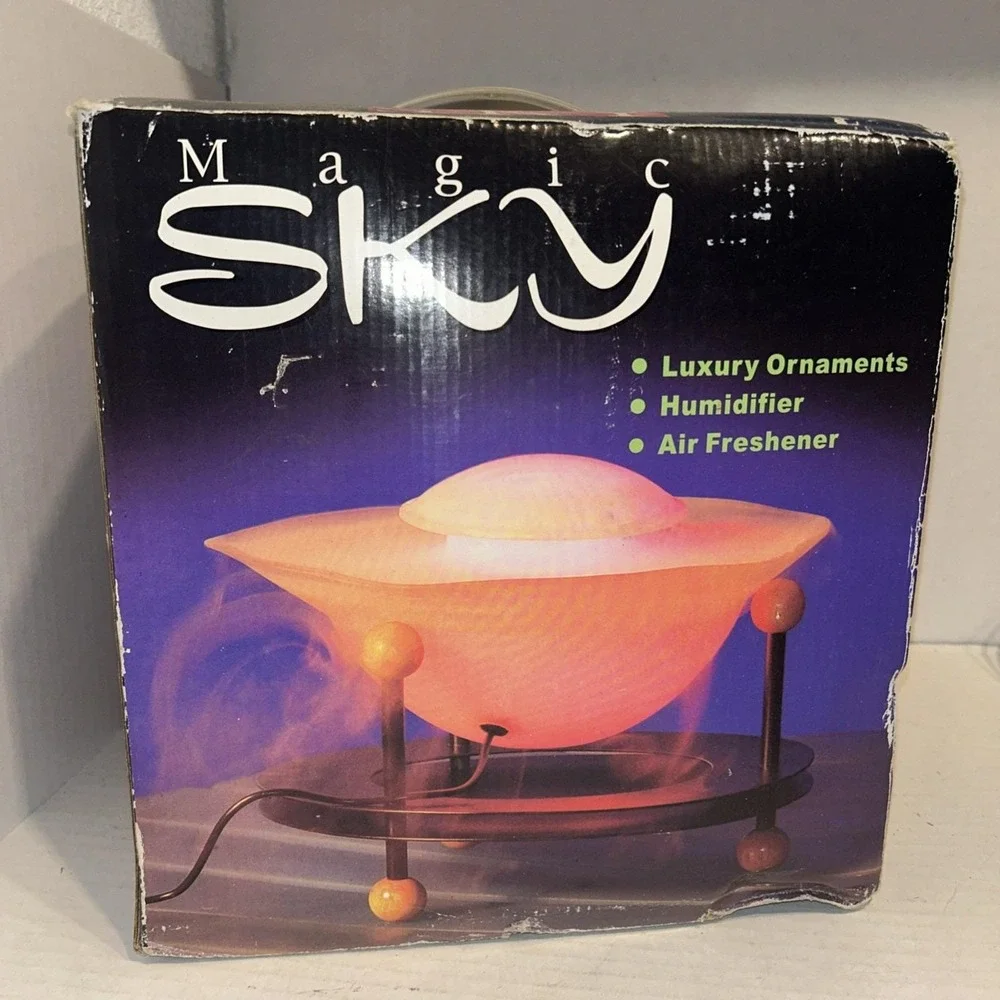 Magic Sky Cool Mist Humidifier Vtg 80-90s Retro Glam Color Changing Ambiance UFO